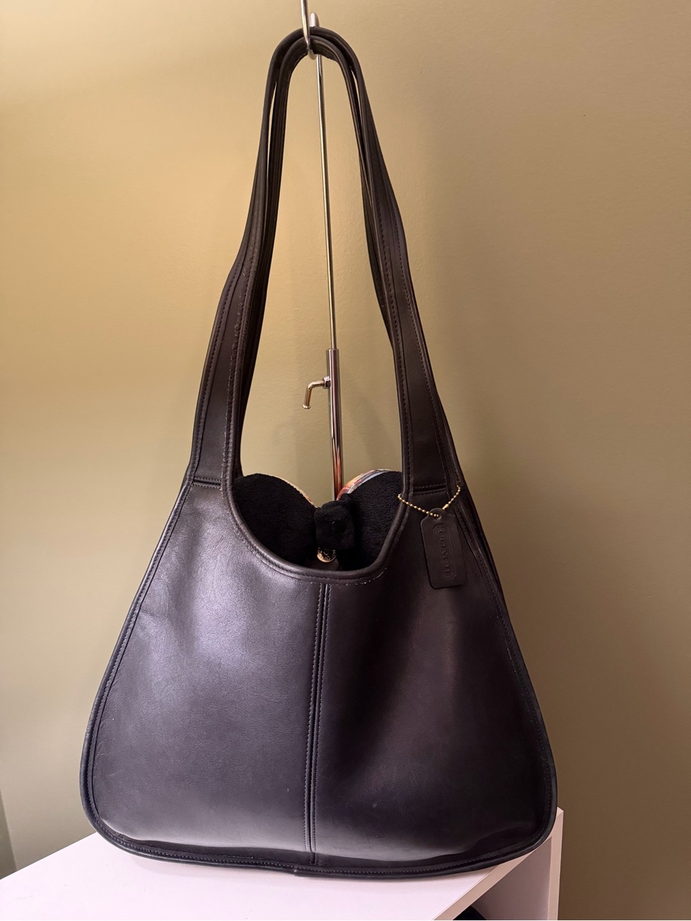 Coach Ergo Shopper Tote Black Leather Shoulder Hobo Bag L7D-9035 1997 U.S.